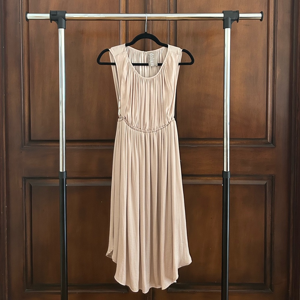 Anthropologie Dolan Costa Layered blush midi dress. Flowy, bohemian style.